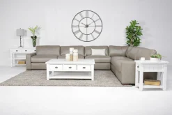 York 4 Piece Sectional In Chestnut Leather