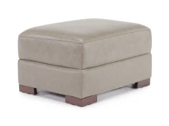 York Ottoman In York Taupe Leather