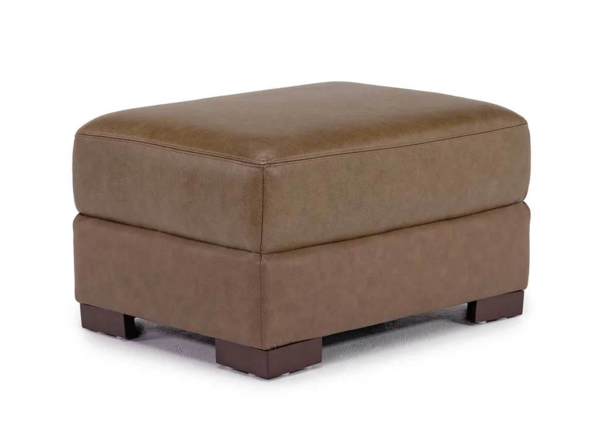 York Ottoman In York Taupe Leather