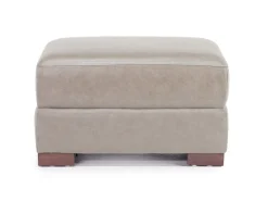 York Ottoman In York Taupe Leather