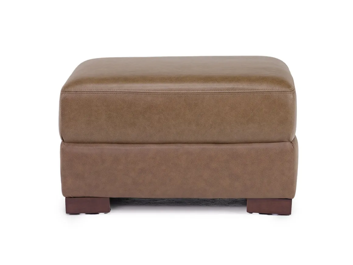 York Ottoman In York Taupe Leather