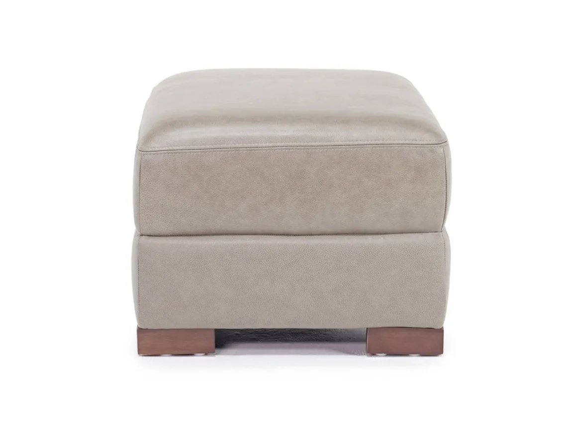 York Ottoman In York Taupe Leather