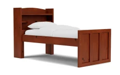 Young Pioneer Bookcase Bed W/ 4 Drawer Storage In Cinnamon, Twin