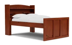Young Pioneer Bookcase Bed W/ 4 Drawer Storage In Cinnamon, Twin
