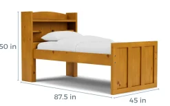 Young Pioneer Bookcase Bed W/ 4 Drawer Storage In Cinnamon, Twin