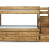 Young Pioneer Bunk W/ Storage Steps & Trundle Bed In Dark Gray, Twin/Twin