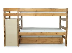 Young Pioneer Bunk W/ Storage Steps & Trundle Bed In Dark Gray, Twin/Twin