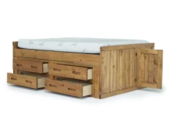 Young Pioneer Captain Bed W/ 4 Drawer Storage In Natural, Twin
