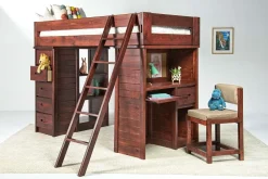 Young Pioneer Loft Bed In Cinnamon, Twin