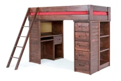 Young Pioneer Loft Bed In Cinnamon, Twin