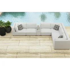 Zandara Outdoor Console W/ Cooler & Speaker In Beige