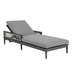 Zella Outdoor Lounge Chaise In Earl Gray