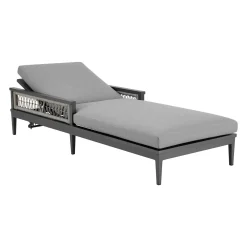 Zella Outdoor Lounge Chaise In Earl Gray